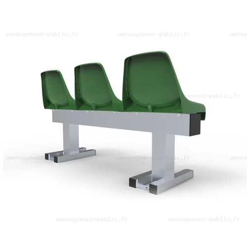Banc de touche avec 3 sièges pour installations sportives